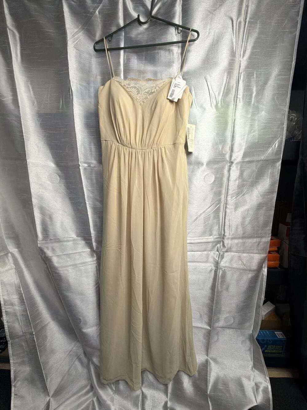 Jenny Yoo JY508PA Palomino Full Length Georgette Spaghetti Strap Maxi Dress Size